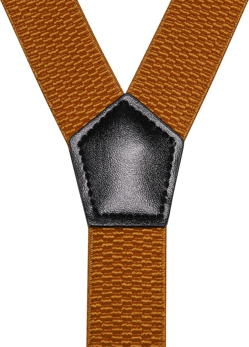 RBOCOTT Mens Solid Color Suspender with 3 Cilps Adjustable Braces - Image 4